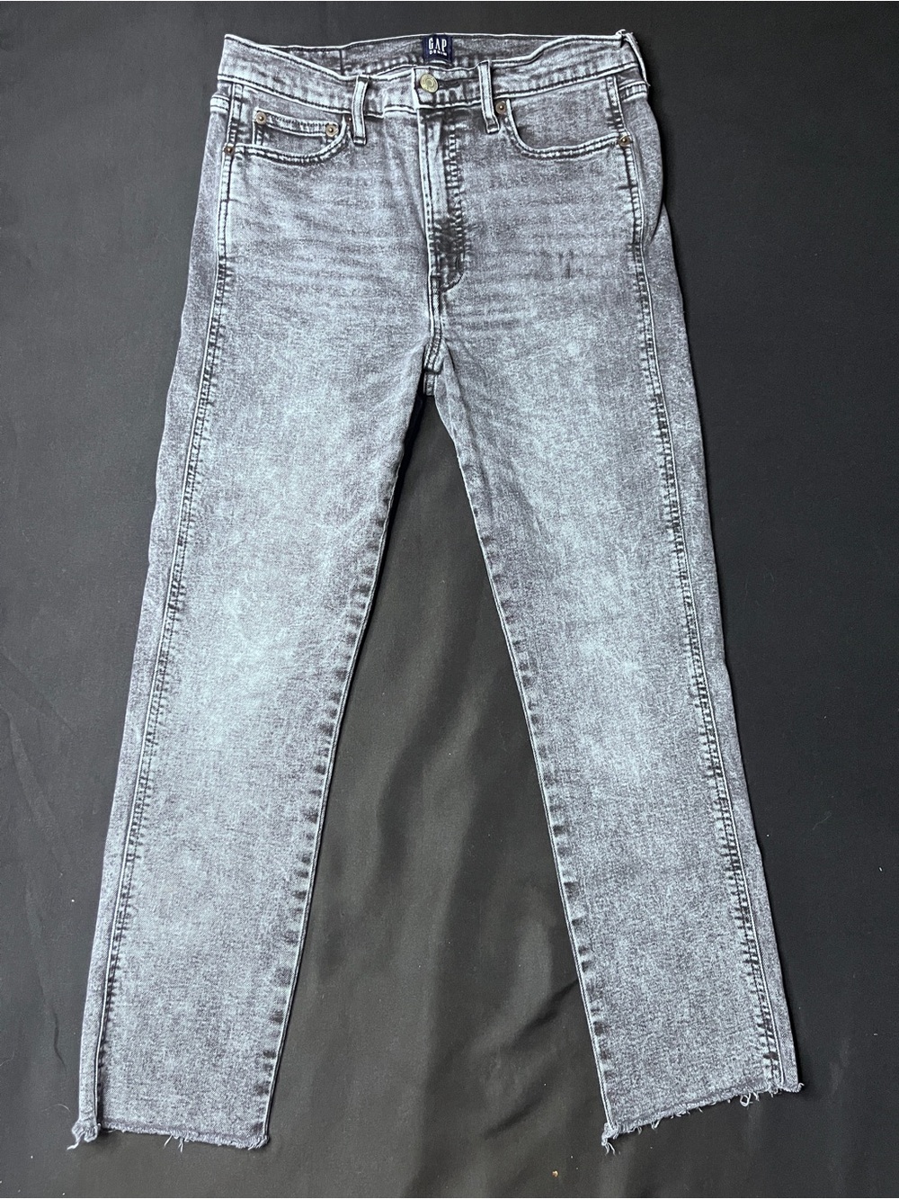GAP Straight-Leg Acid Wash Jeans in Charcoal Size 29